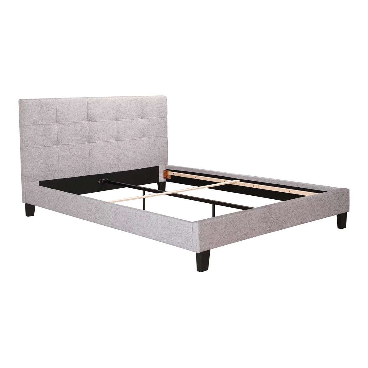 Light Gray Fabric King Platform Bed D114