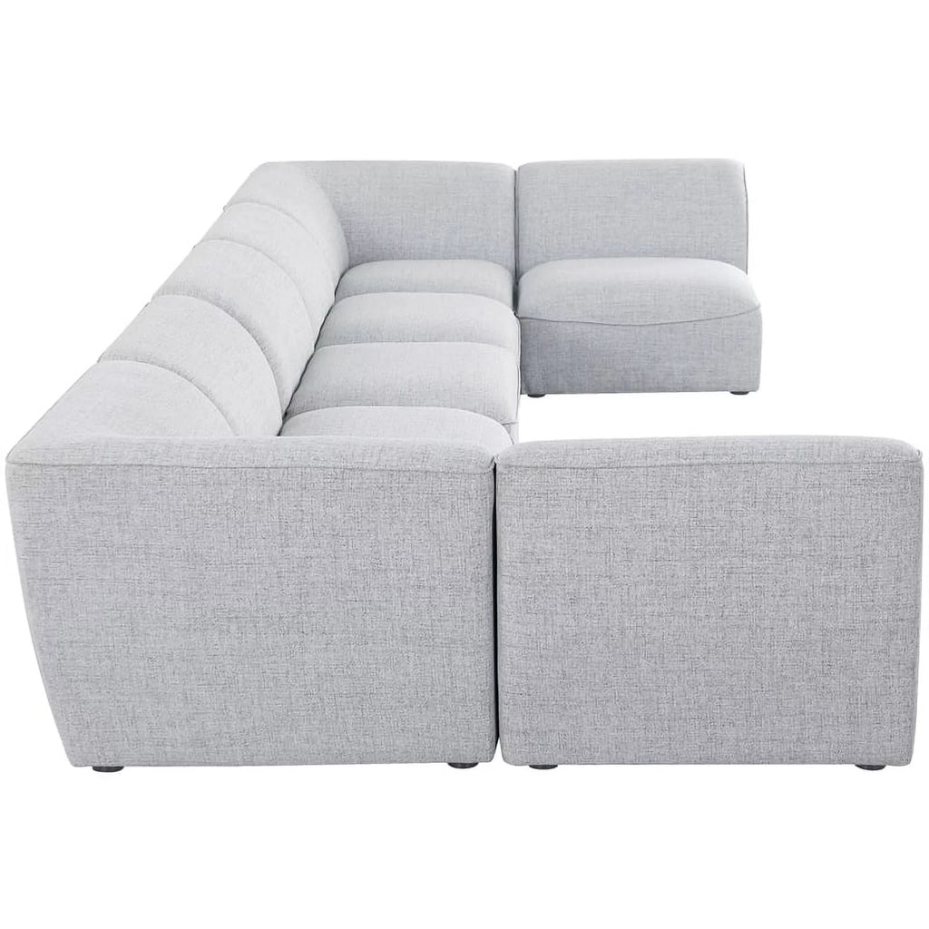 Grey Linen Textured Modular Sectional G370