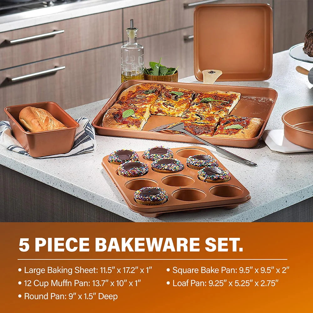 32 Pcs Nonstick Cookware Bakeware and Food Storage Set S2416