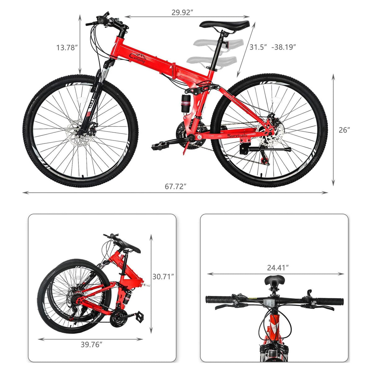 Folding 21 Speed 26 Wheel Steel Frame Mountain Bike N42467