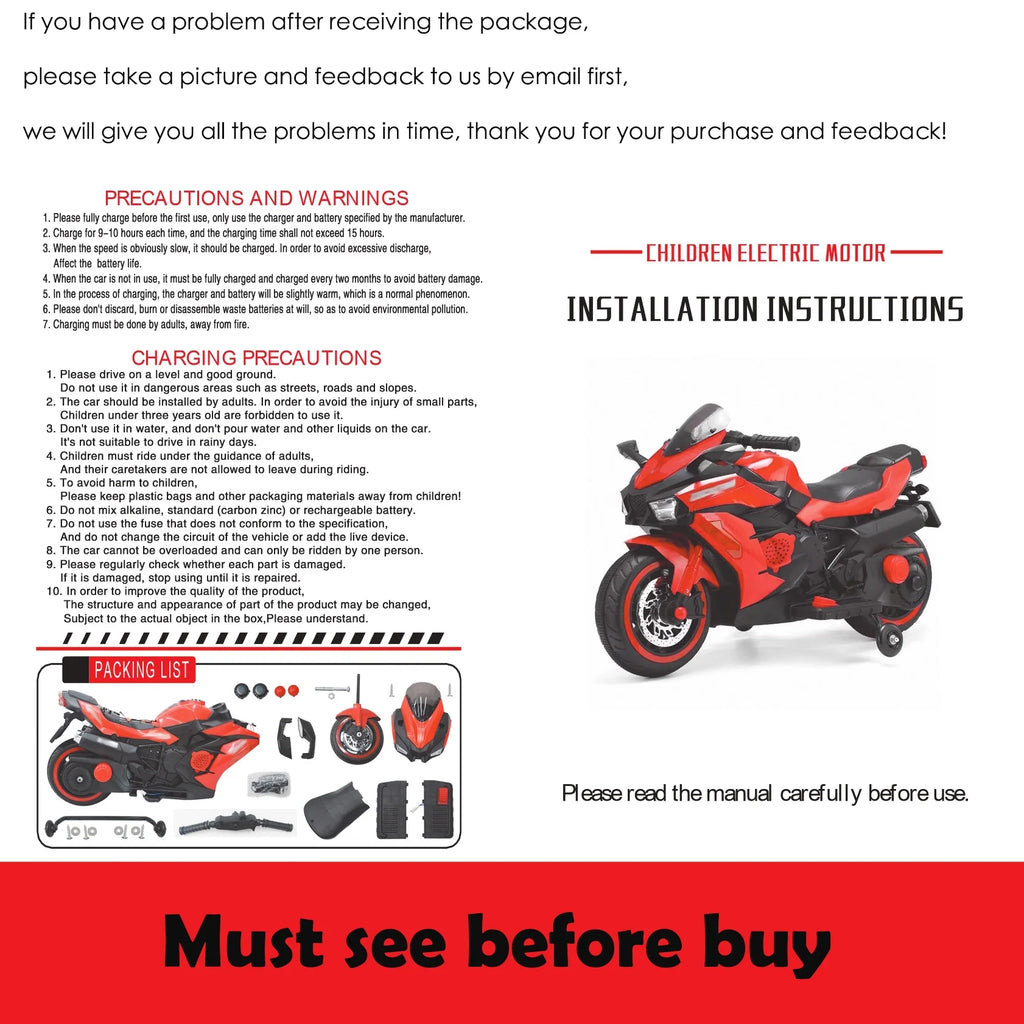 12V Kids Ride-On Motorcycle P265135
