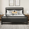 Queen Size Metal Platform Bed Frame with Headboard & Footboard I1732