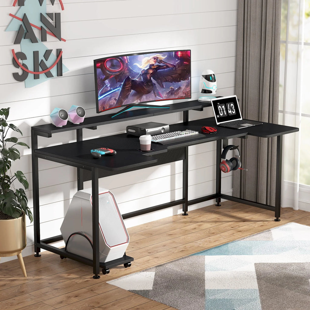 U Shaped Computer Desk with Hutch Z484