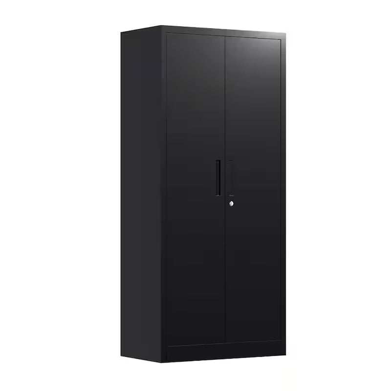 Black Metal Garage Storage Cabinet with Double Handle I30549