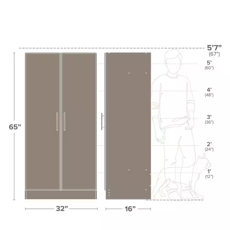 White Wood Freestanding Garage Cabinet U85079
