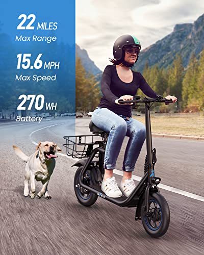 Electric Scooter with Seat, 450W Motor, Foldable J6085