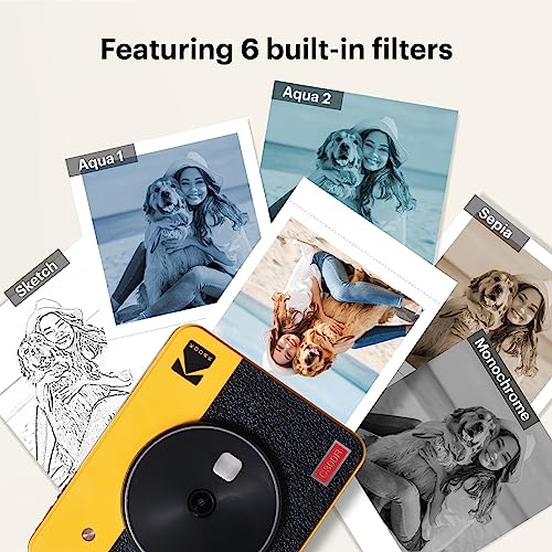 2-in-1 Instant Camera and Photo Printer 3x3 inches Yellow E591218