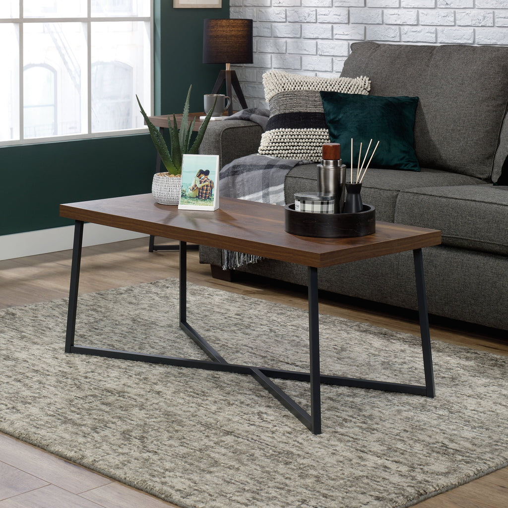 Metal Coffee Table, Grand Walnut Finish Q40880