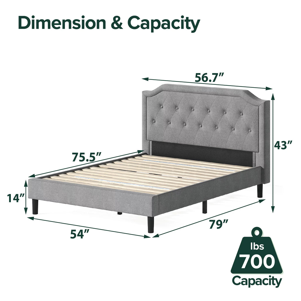 Queen Upholstered Platform Bed Frame E680962