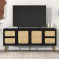Black Boho Rattan TV Stand R807