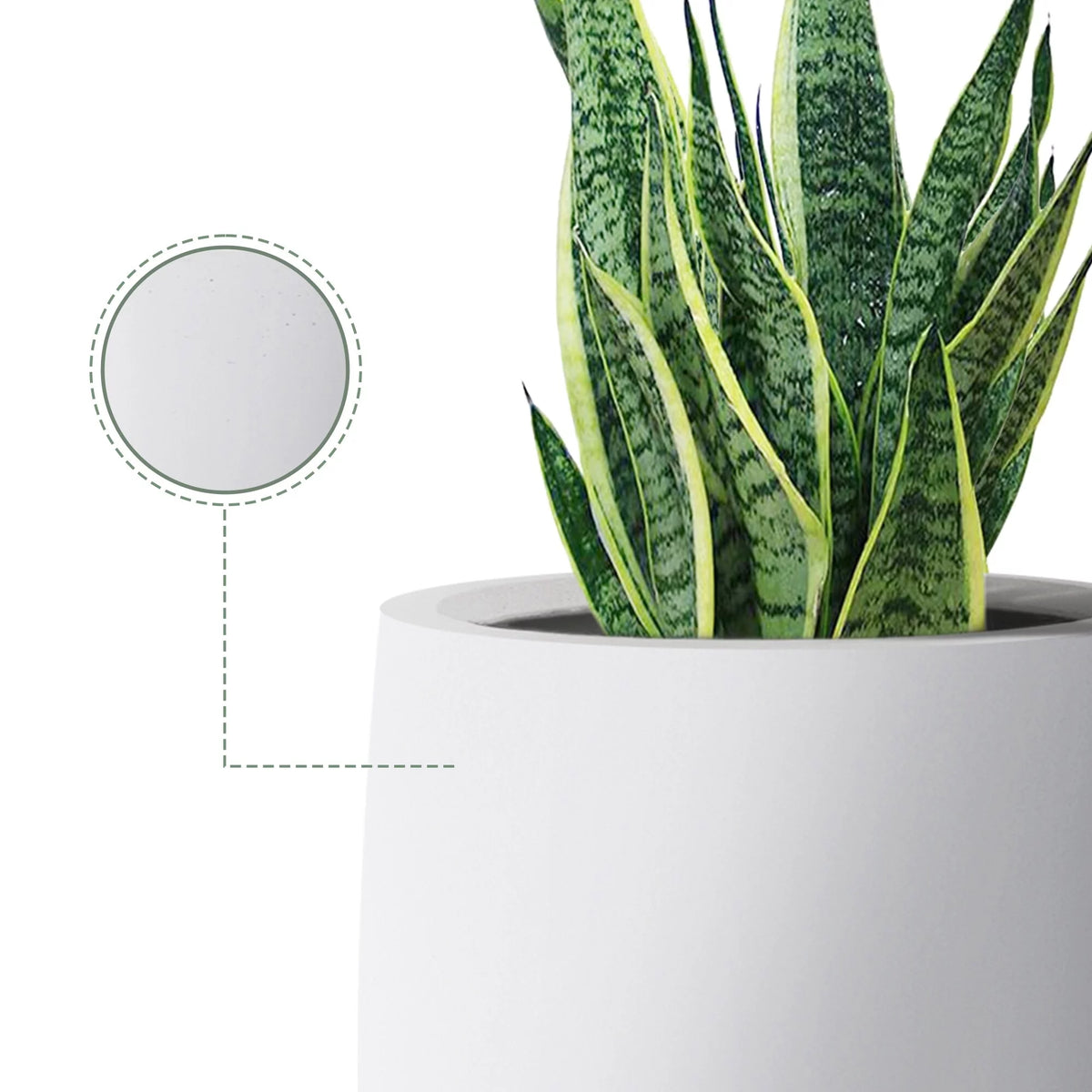 24" White Concrete Tall Planter Set of 2 N2992