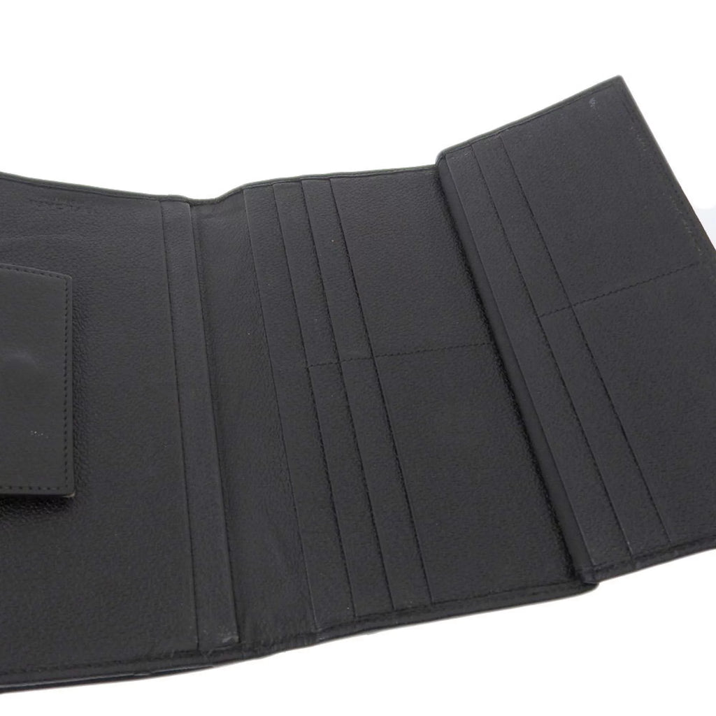 Pre-Owned Black Leather Long Wallet H90299