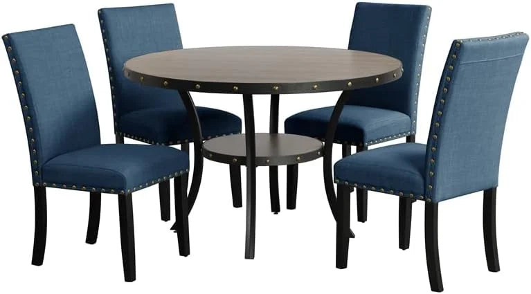 Solid Wood Round Dining Table 48-Inch Gray S23608