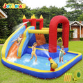 Inflatable Water Slide Bounce House with Pool, Basketball Hoop, Air Blower N65039