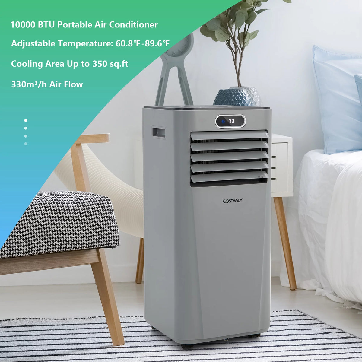 6000 BTU Portable Air Conditioner White Q10661