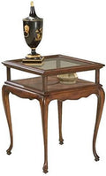Cherry Glass Top Console Table Z697001