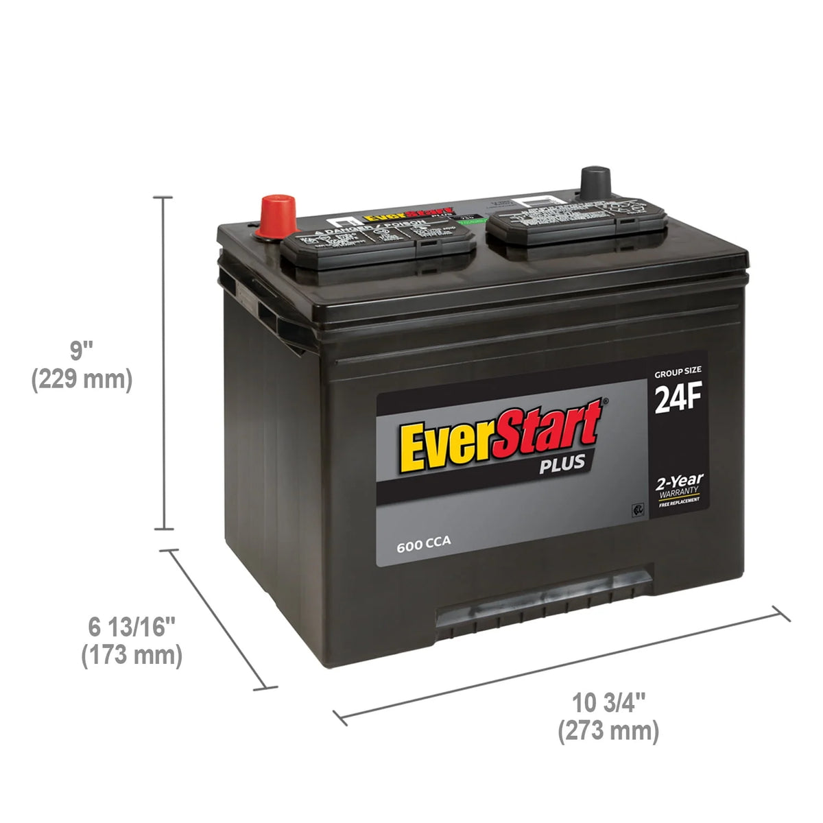 Lead Acid Automotive Battery Group Size 24F 12 Volt 600 CCA V8993