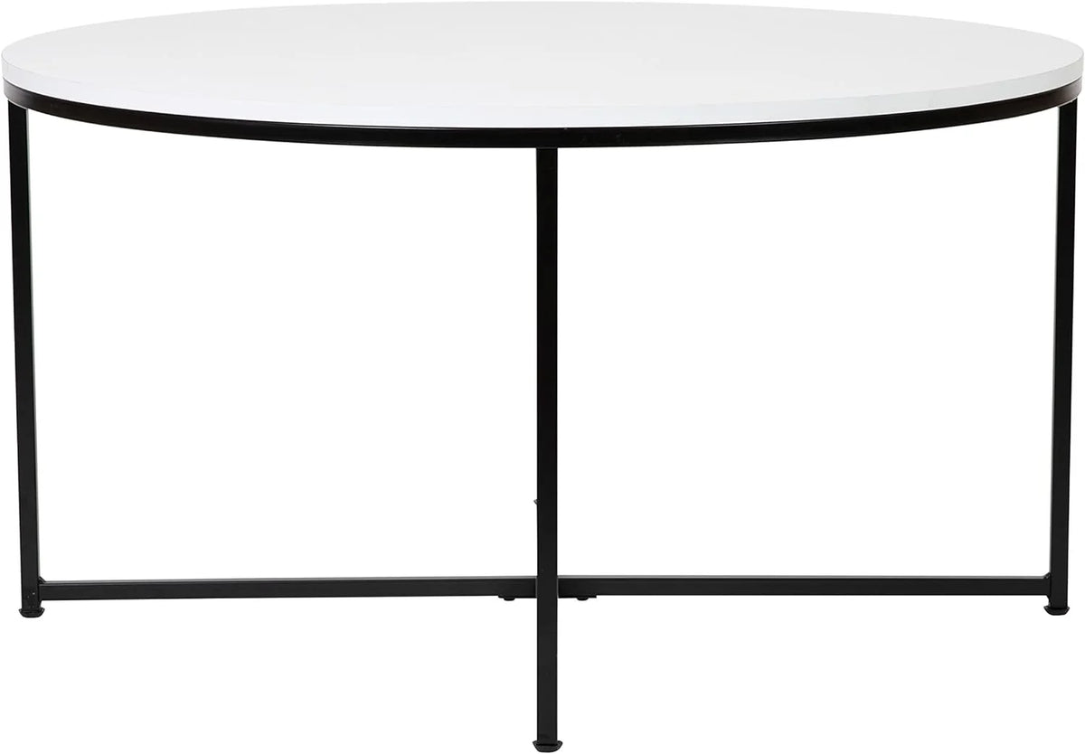 Modern Coffee Table with Black Metal Frame S2651
