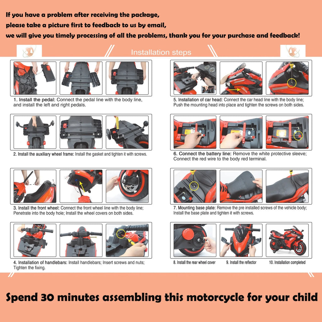 12V Kids Ride-On Motorcycle P265135