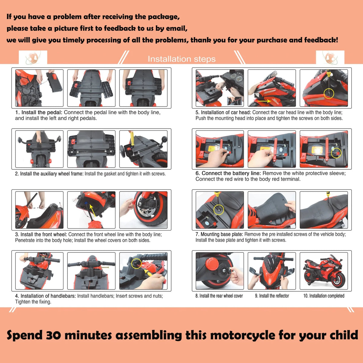 12V Kids Ride-On Motorcycle P265135