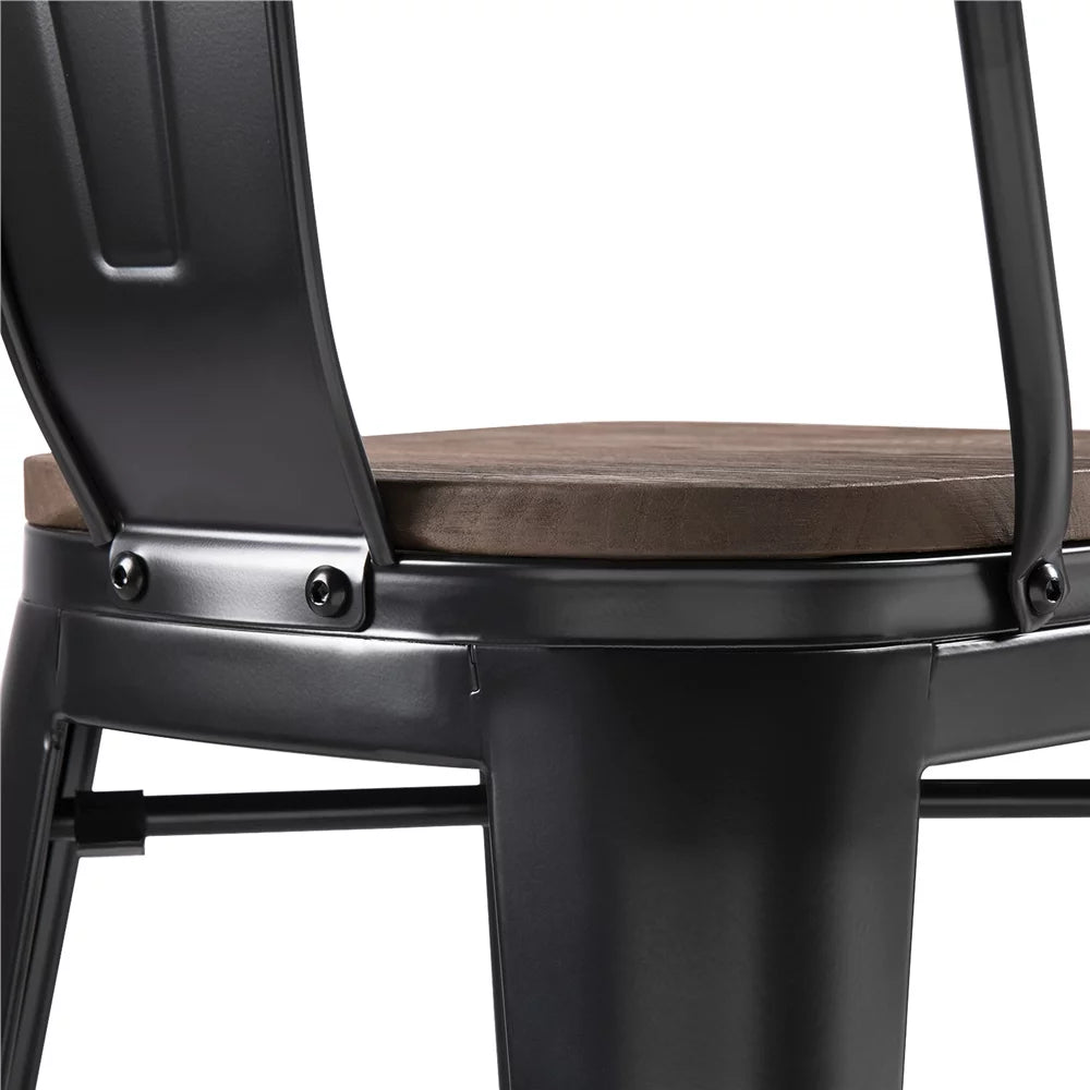 Black Metal Dining Chairs Set of 4 T3397