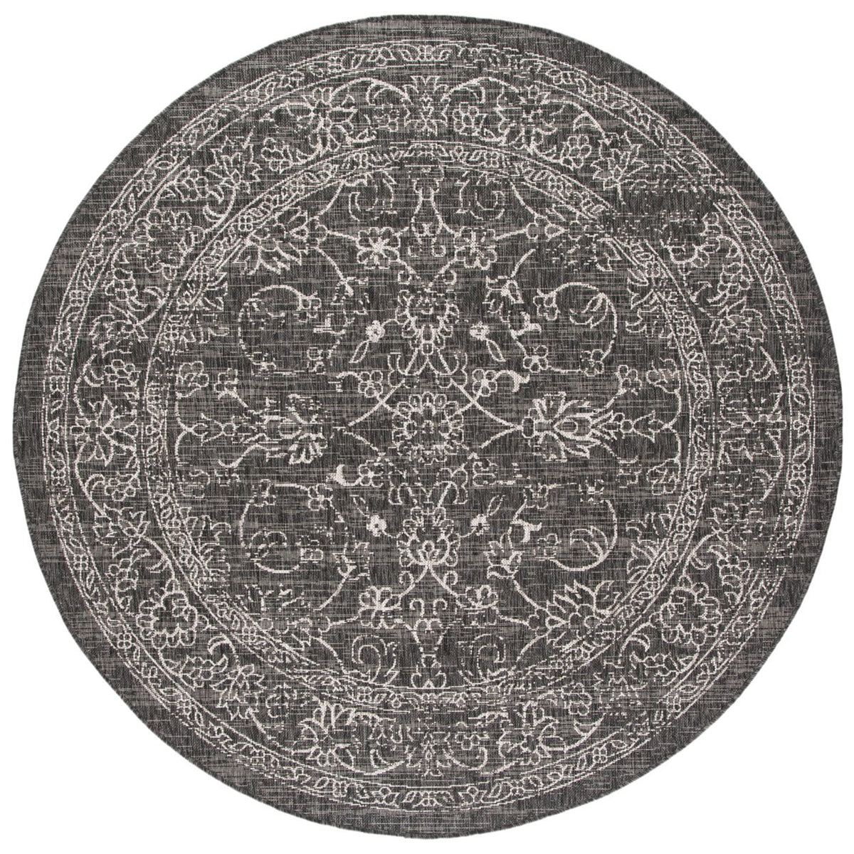 Black Ivory Round Indoor/Outdoor Area Rug N500009