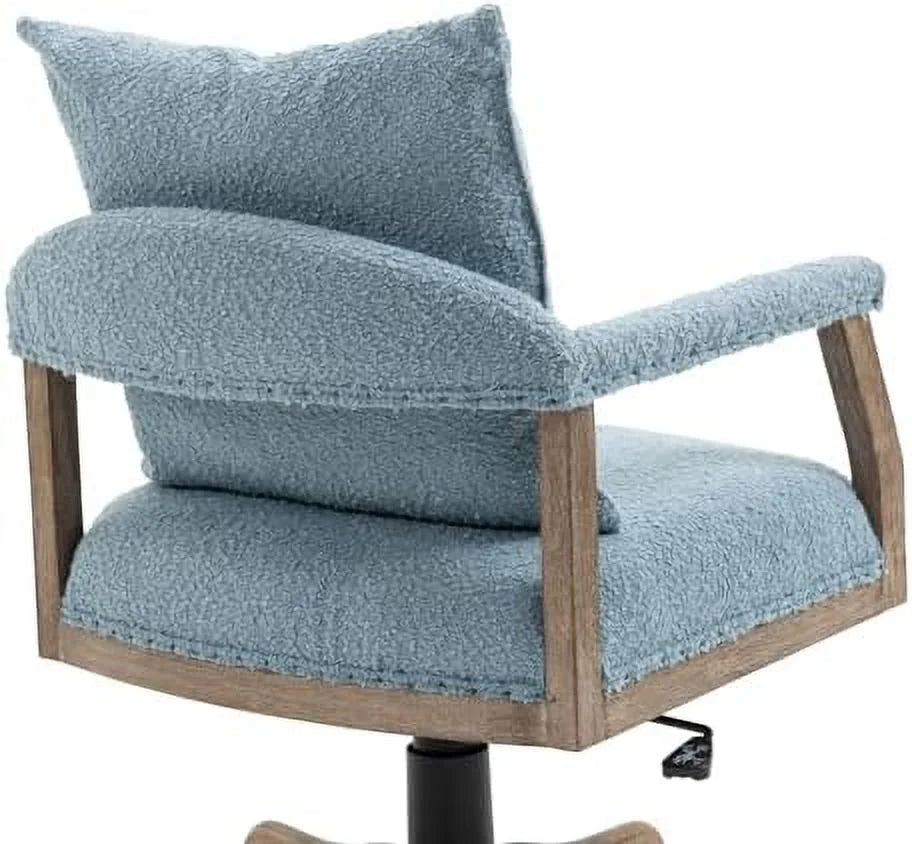 Boucle Office Desk Chair with Wheels Height Adjustable Swivel Y82358