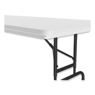 Adjustable Folding Tables, Rectangular, 96" x 30" x 22" to 32", Gray Top, Black Legs Q54357