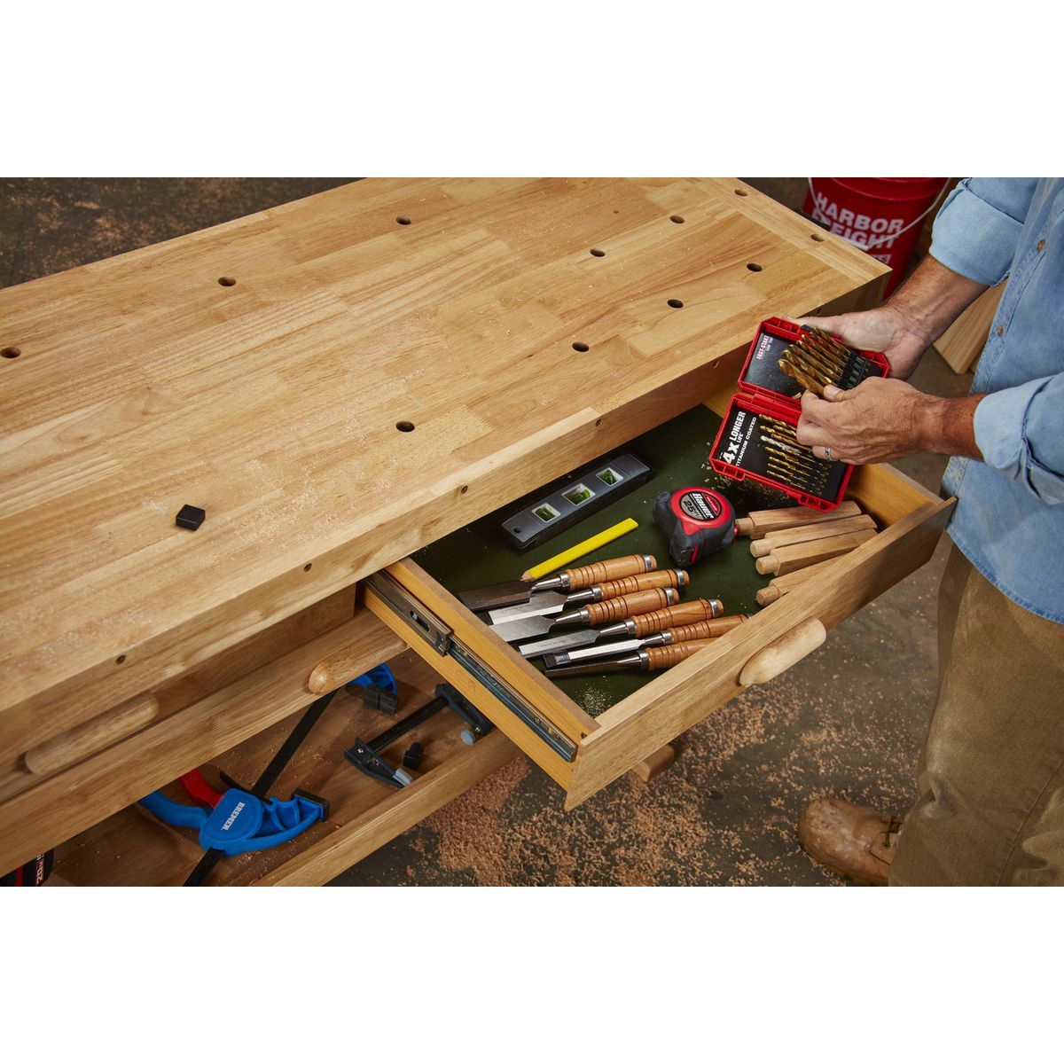 60 in. 3-Drawer Hardwood Workbench U66536