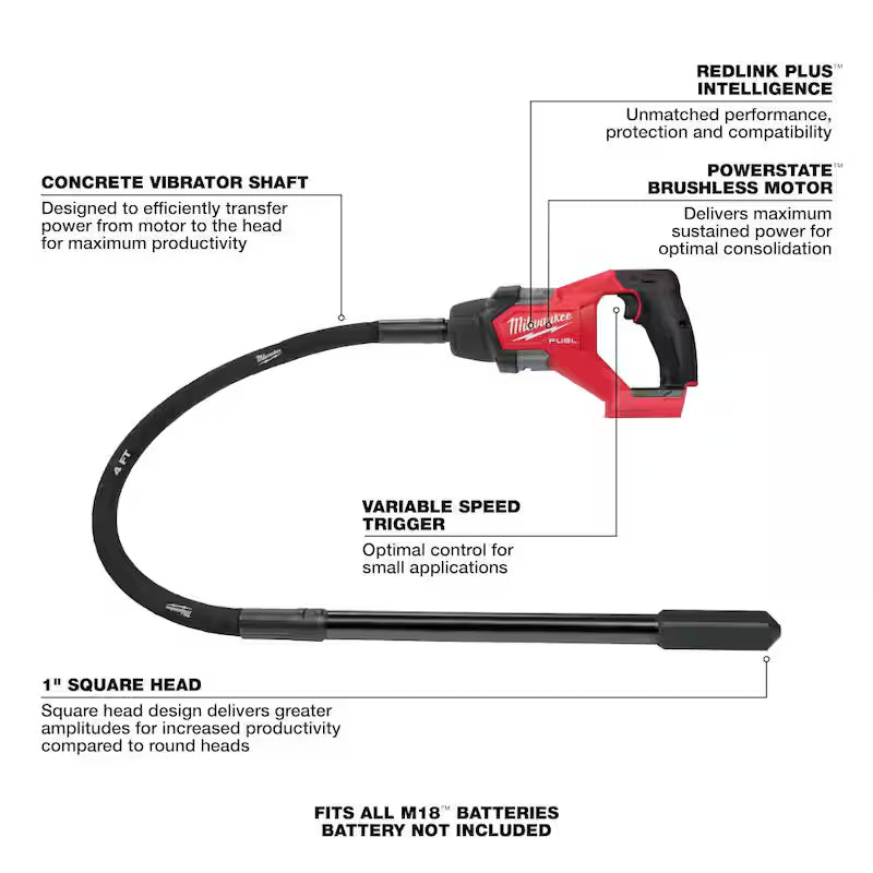 18V Lithium-Ion Brushless Cordless Concrete Pencil Vibrator K992