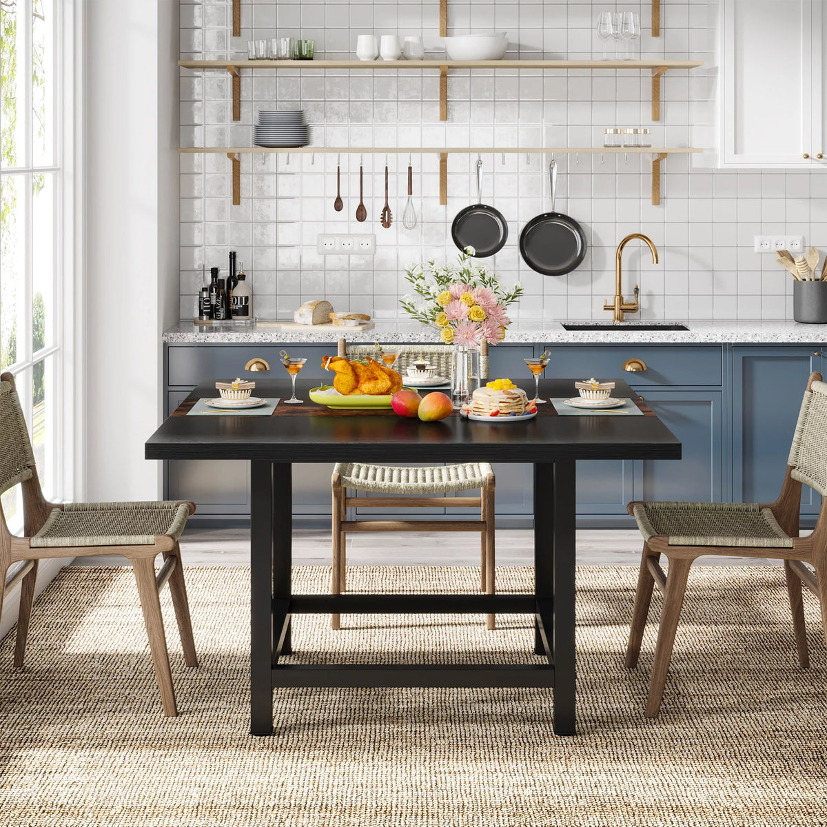 Square Dining Table for 4 People A7652