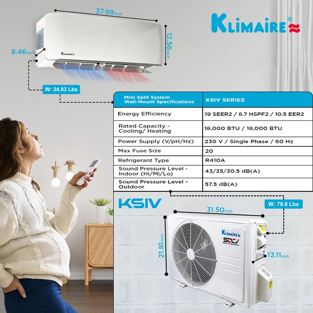 18,000 Btu 19 SEER2 Ductless Mini-Split Heat Pump Air Conditioner O418