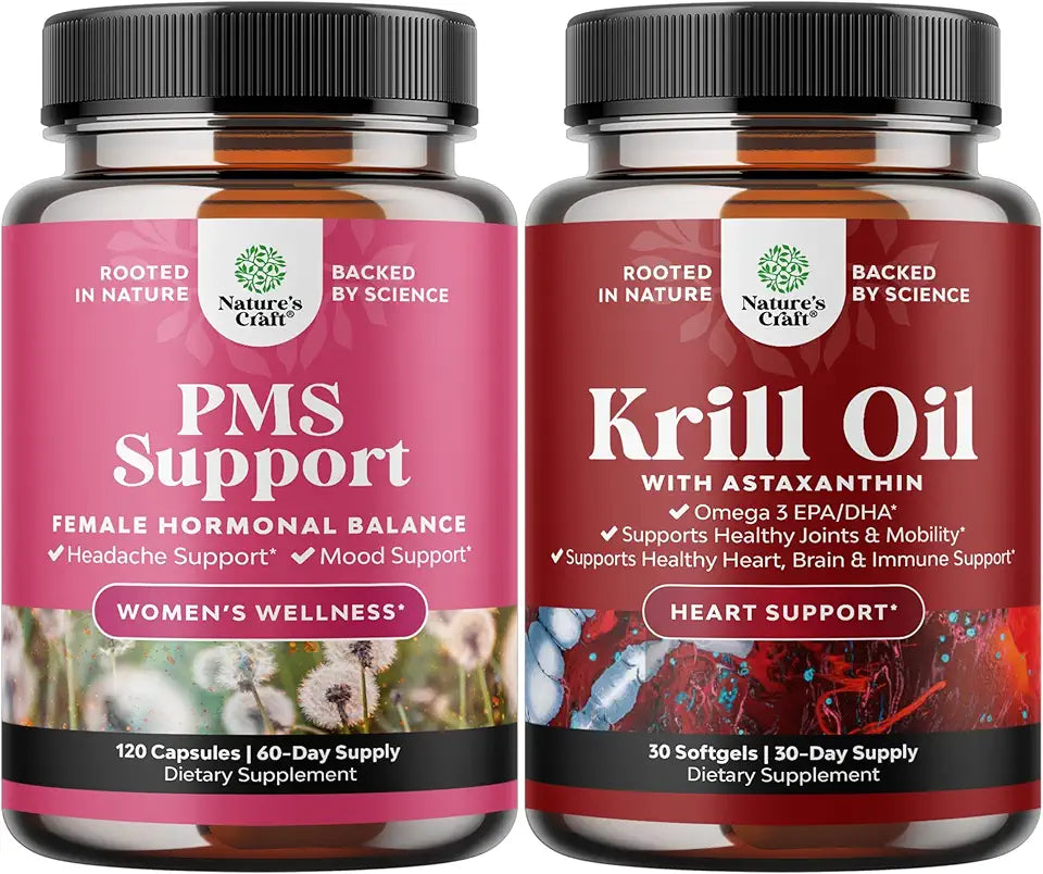 PMS Support Supplement and Krill Oil 500mg Softgels W981957
