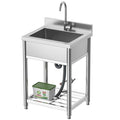 Stainless Steel Single Bowl Kitchen Sink with Faucet R221