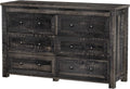 6 Drawer Wood Dresser with Metal Handles C981