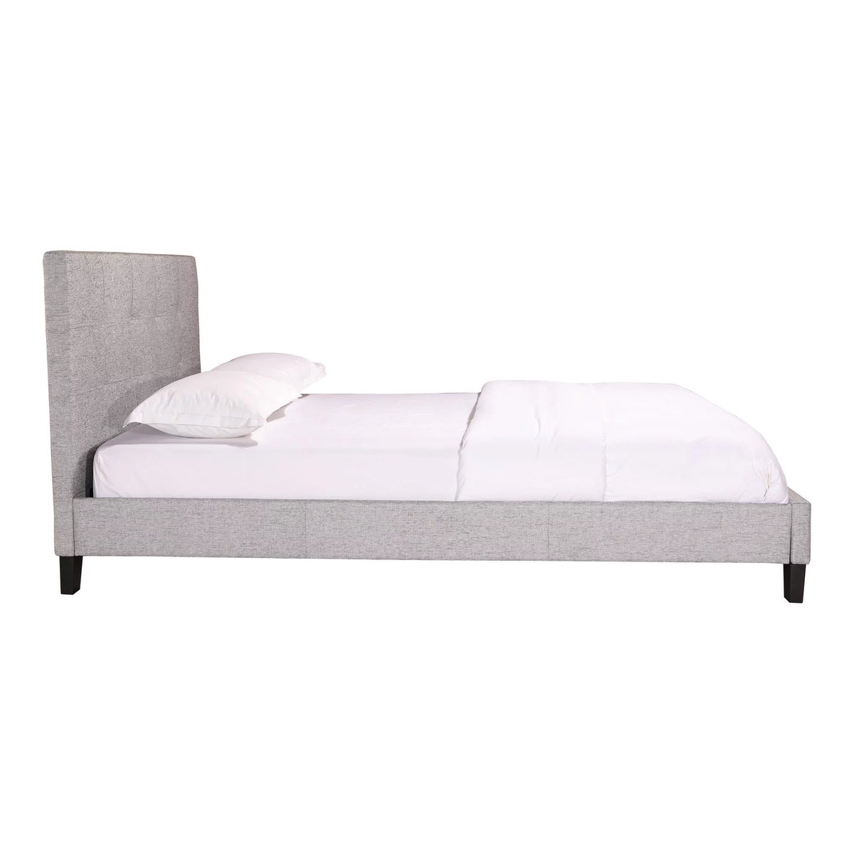 Light Gray Fabric King Platform Bed D114