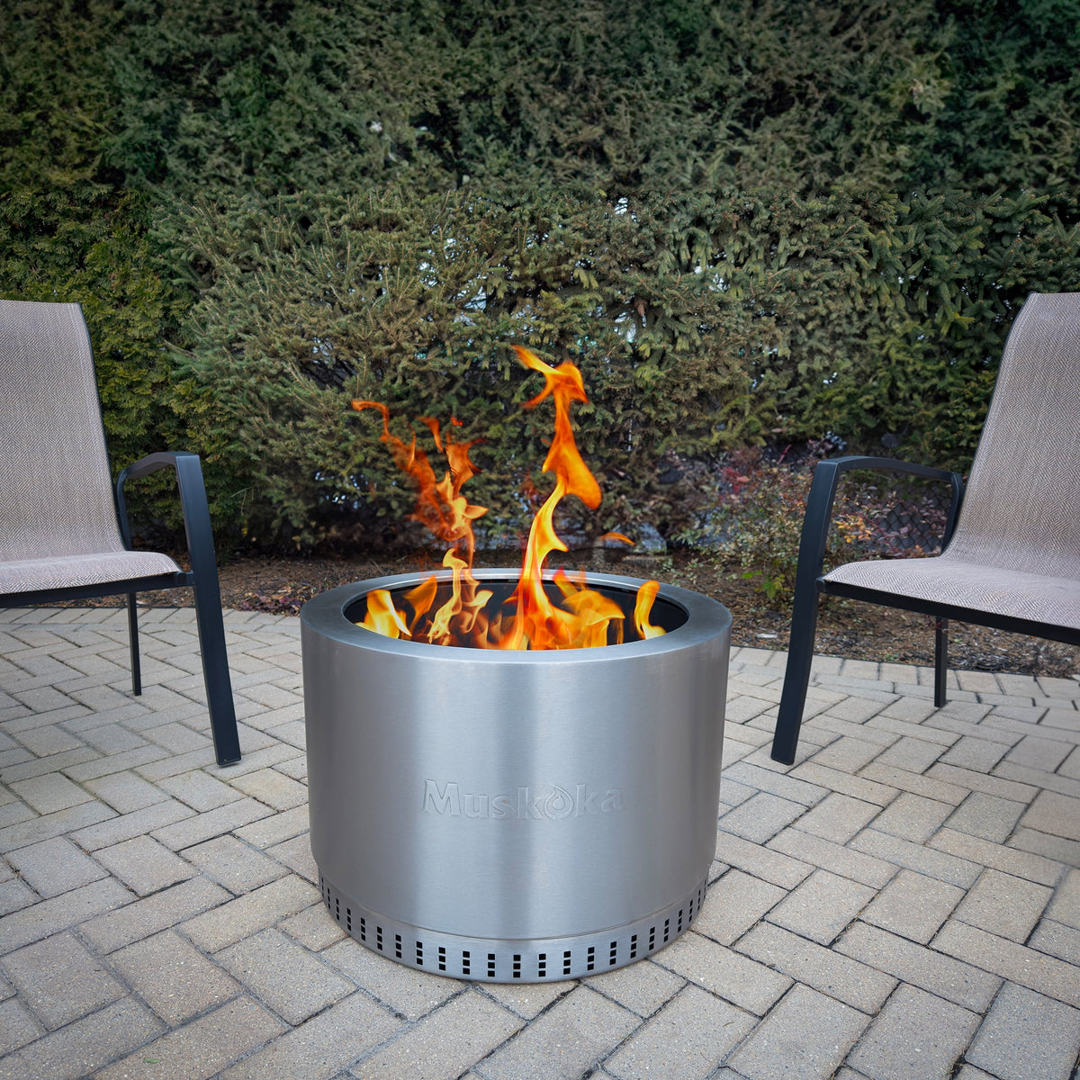 25 Stainless Steel Smokeless Wood Burning Fire Pit with Cover X504347