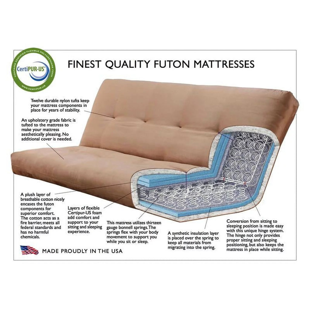 Charcoal Gray Linen Fabric Futon W104