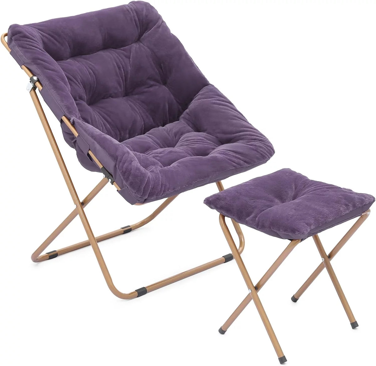 Oversized Foldable Saucer Chair with Ottoman I833795