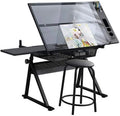 Height Adjustable Drafting Table with Drawer W4817