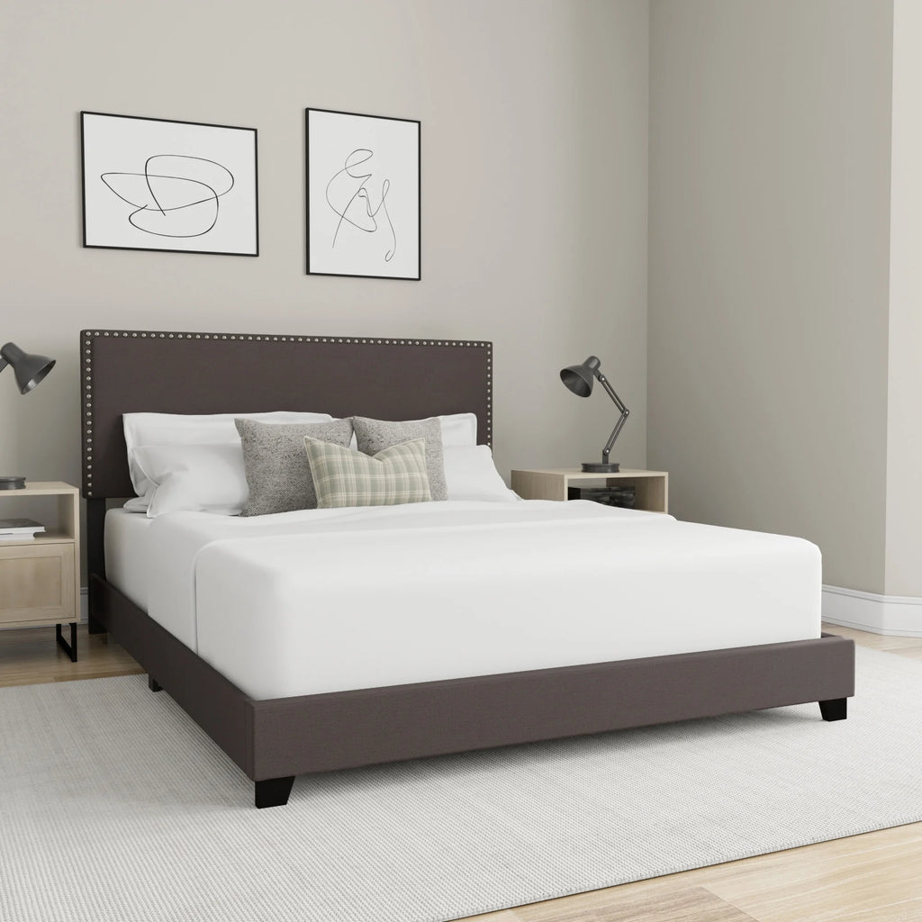 Charcoal Fabric Upholstered Queen Bed M67974