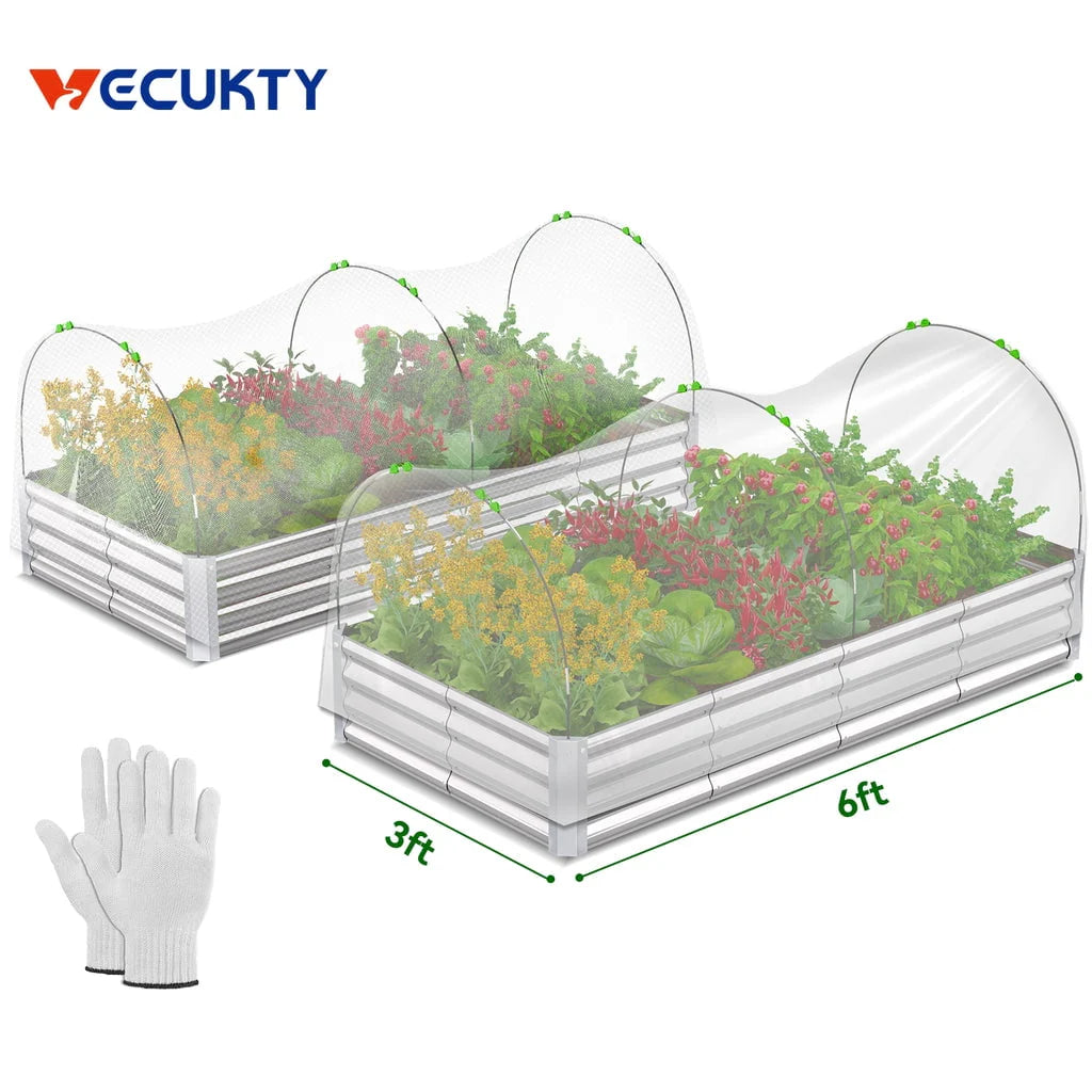 9x3x1 ft Galvanized Raised Garden Bed 2 Pack R449191