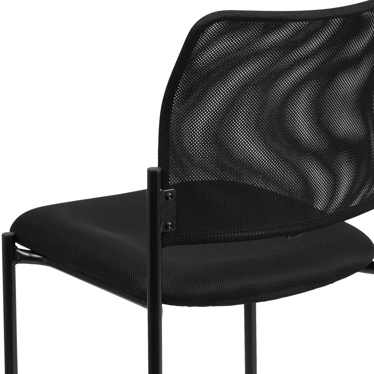 Black Mesh Stackable Steel Side Chair O418
