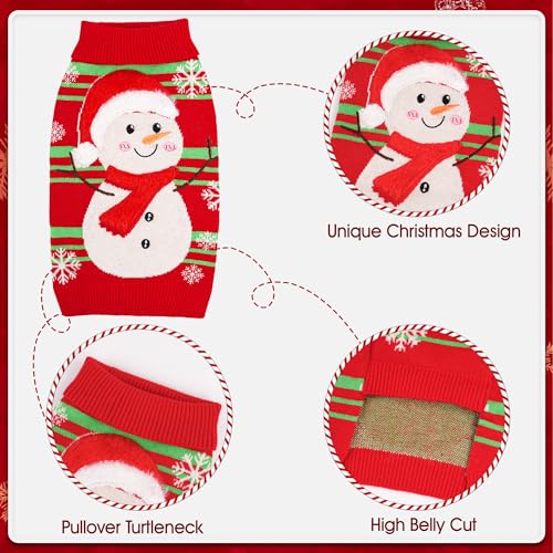 Dog Christmas Sweater with 3D Reindeer Pattern Knitted Pet Clothes B507
