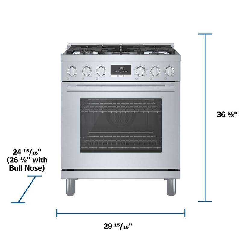 30 in. Dual Fuel Range with 5-Burners in Stainless Steel F1832