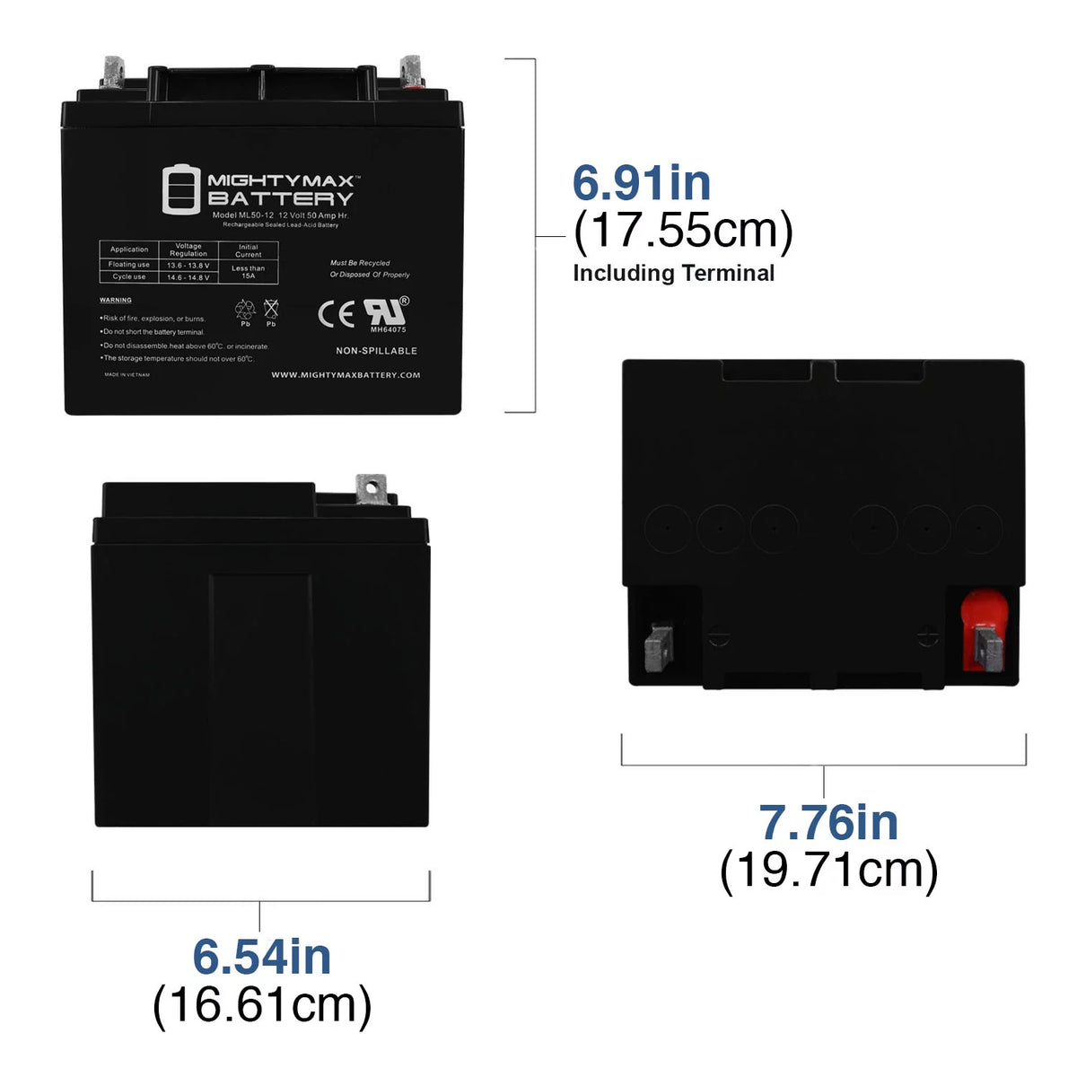 12V 50AH Replacement Battery W26725