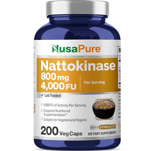 Nattokinase 4000 FU 800mg 200 Veggie Capsules U277542