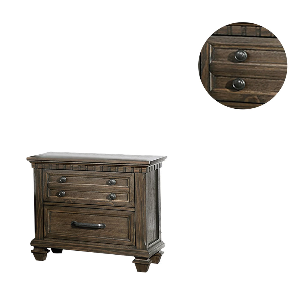 2-Drawer Wood Nightstand N1041