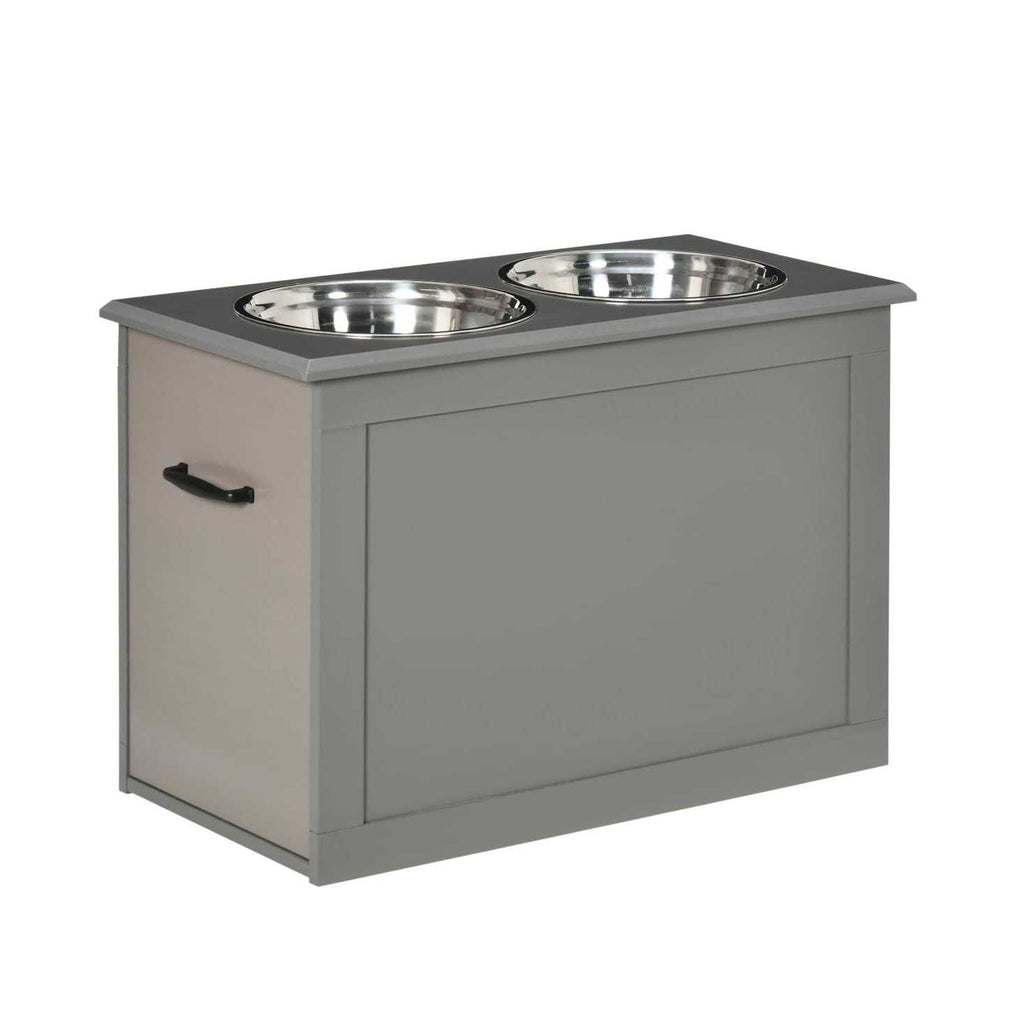 Raised Pet Feeding Station with 2 Stainless Steel Bowls Y284