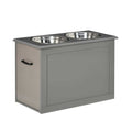 Raised Pet Feeding Station with 2 Stainless Steel Bowls Y284